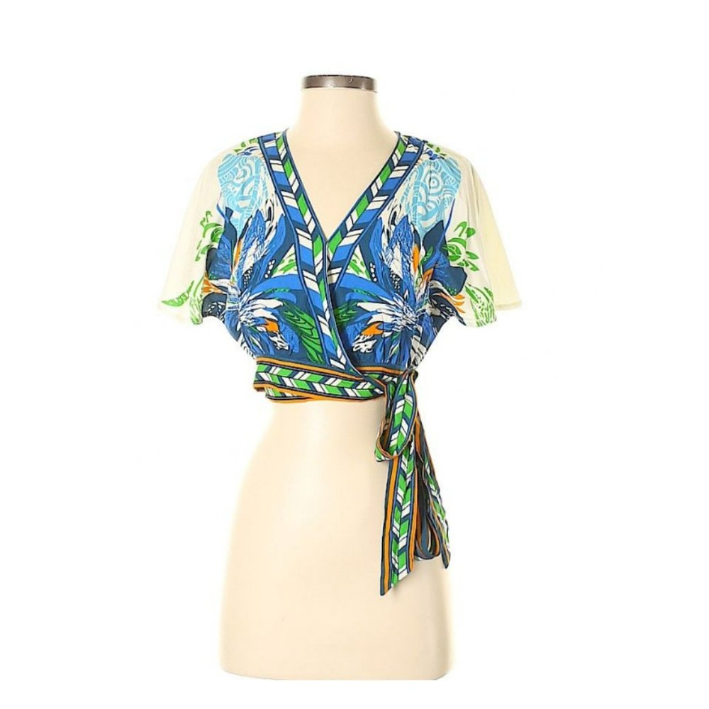 Jealous Tomato Cropped Wrap Top, LG